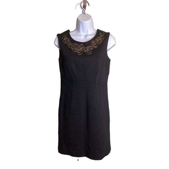 Laundry  Black Dress  Size 4  Sleeveless with Copper Detail Knee Length EUC - Picture 1 of 7